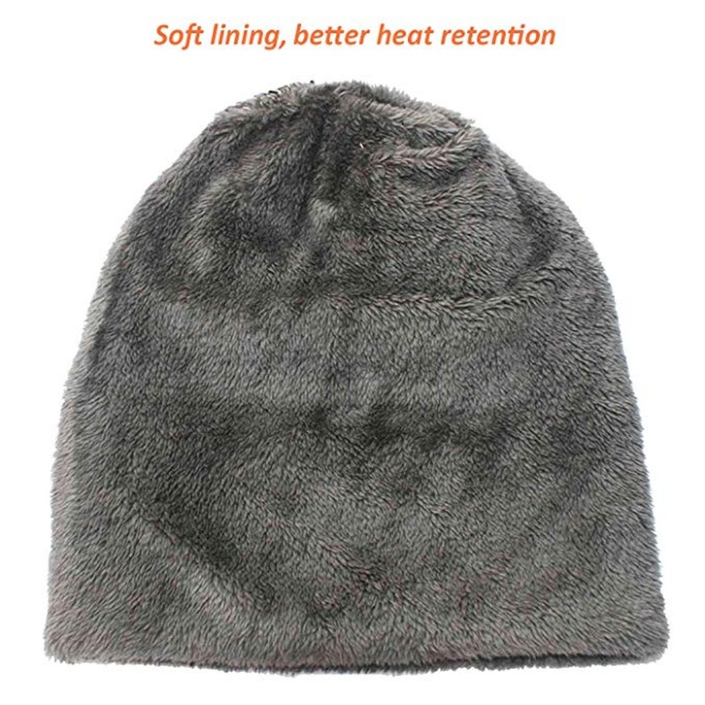 Winter Knitting Skull Cap Wool Slouchy Beanie Hat - Picture 2 of 8